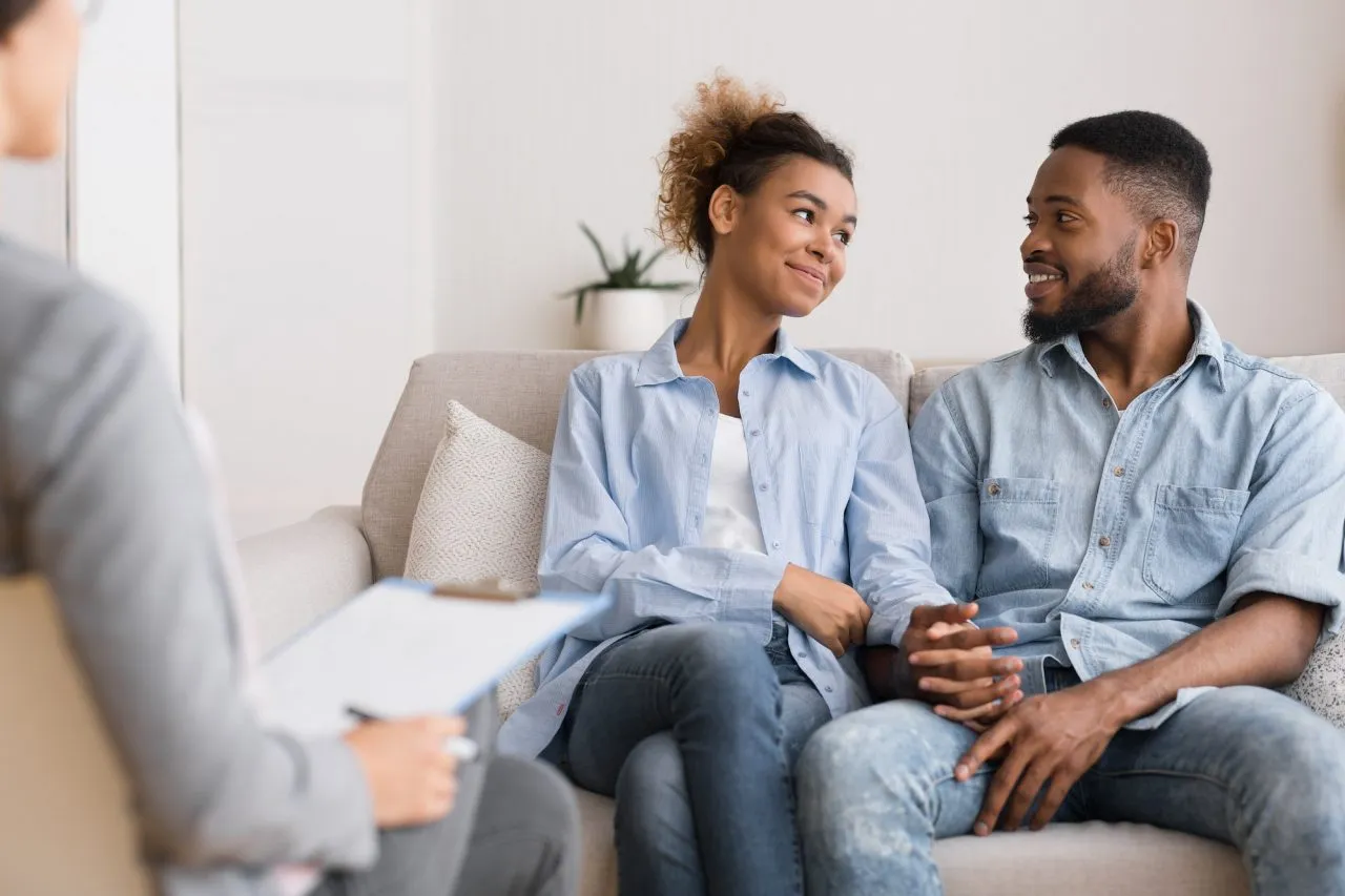 Couple attending a therapy session