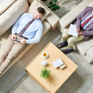 Therapist consulting with a client in session